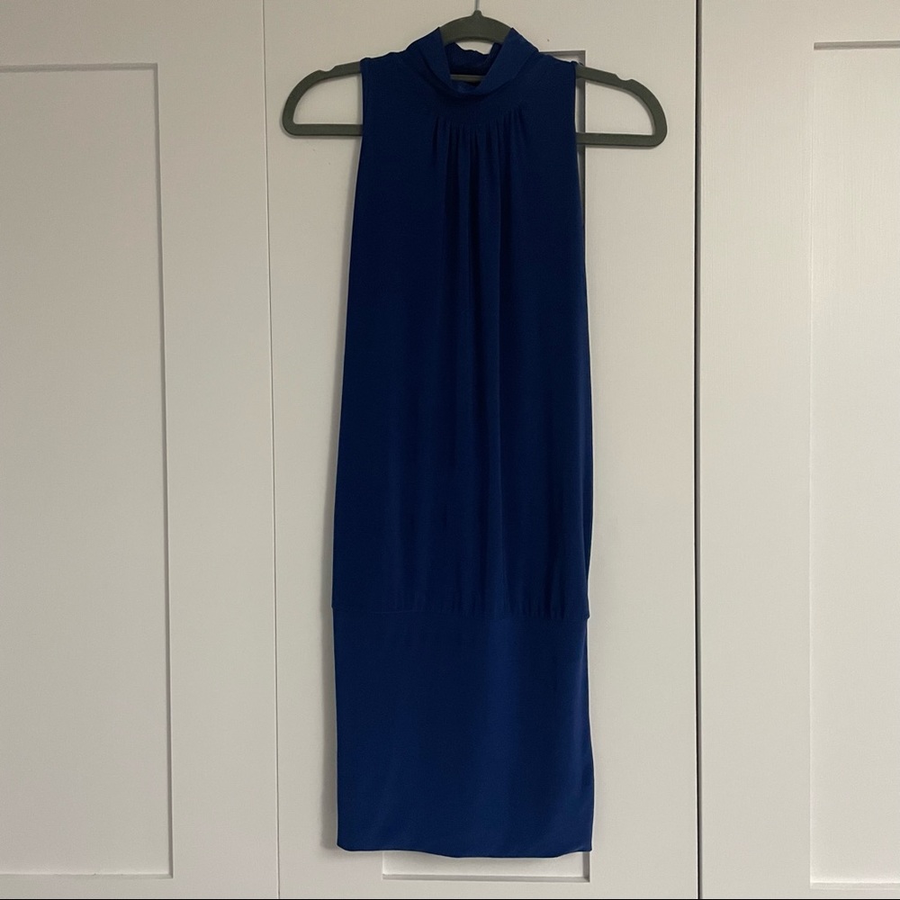 Blue dress with detailing on the back